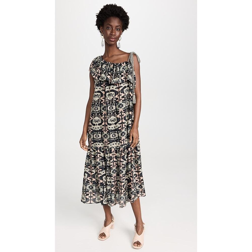 Ulla Johnson Womens Daniela Coverup Off Shoulder Lightweight Ruffle Black S NEW